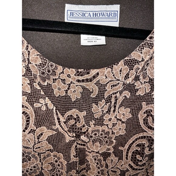 Jessica Howard Dress Womens Sz 12 mock Tunic Maxi Sheath USA Vintage y2k Formal - Picture 2 of 9